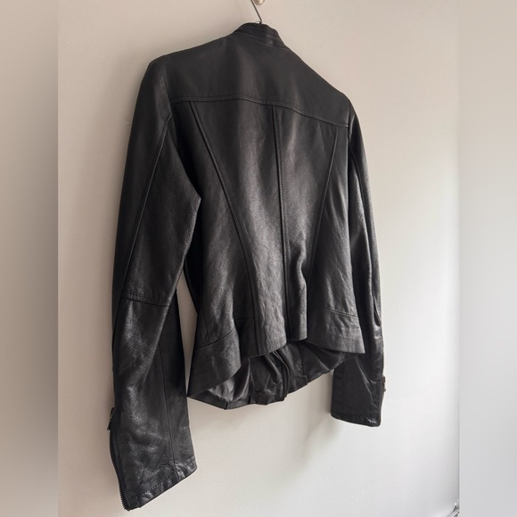 Black Leather Massimo Moto Jacket - Picture 5 of 5